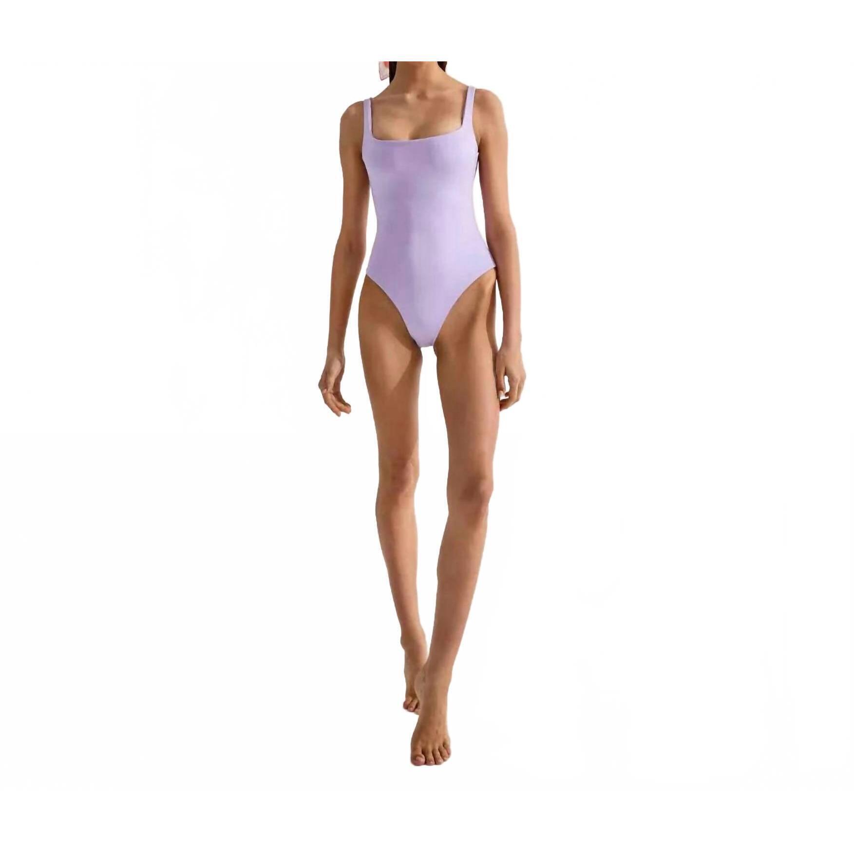 New Cin Cin Classic Square Neck Swimsuit In Periwinkle